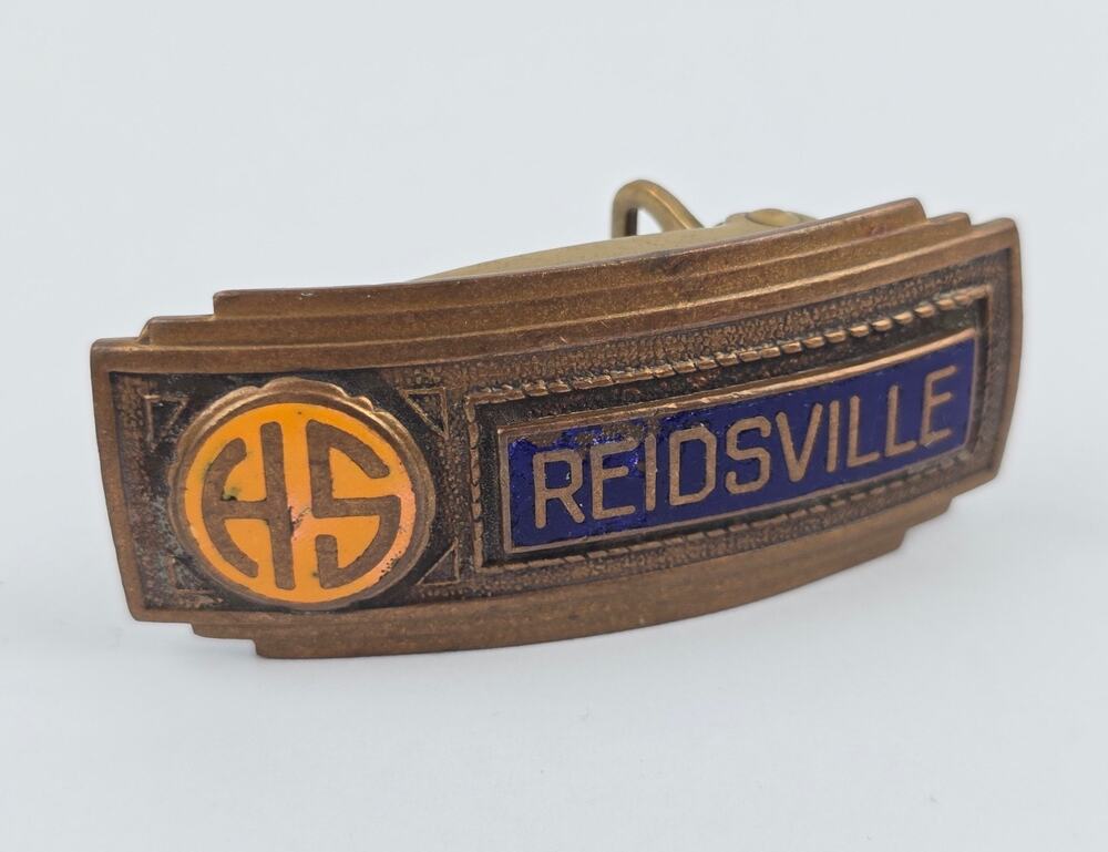 Vintage Reidsville NC High School Belt Buckle Art Deco Era Women's 3/4" Belt